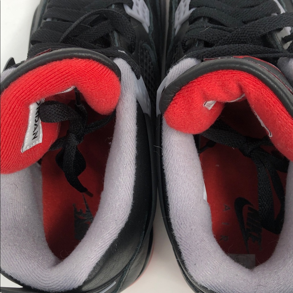 Air Jordan 4 Retro Bred Reimagined FV5029-006 Black Fire Red Sneakers- Size 8.5 - Picture 12 of 14